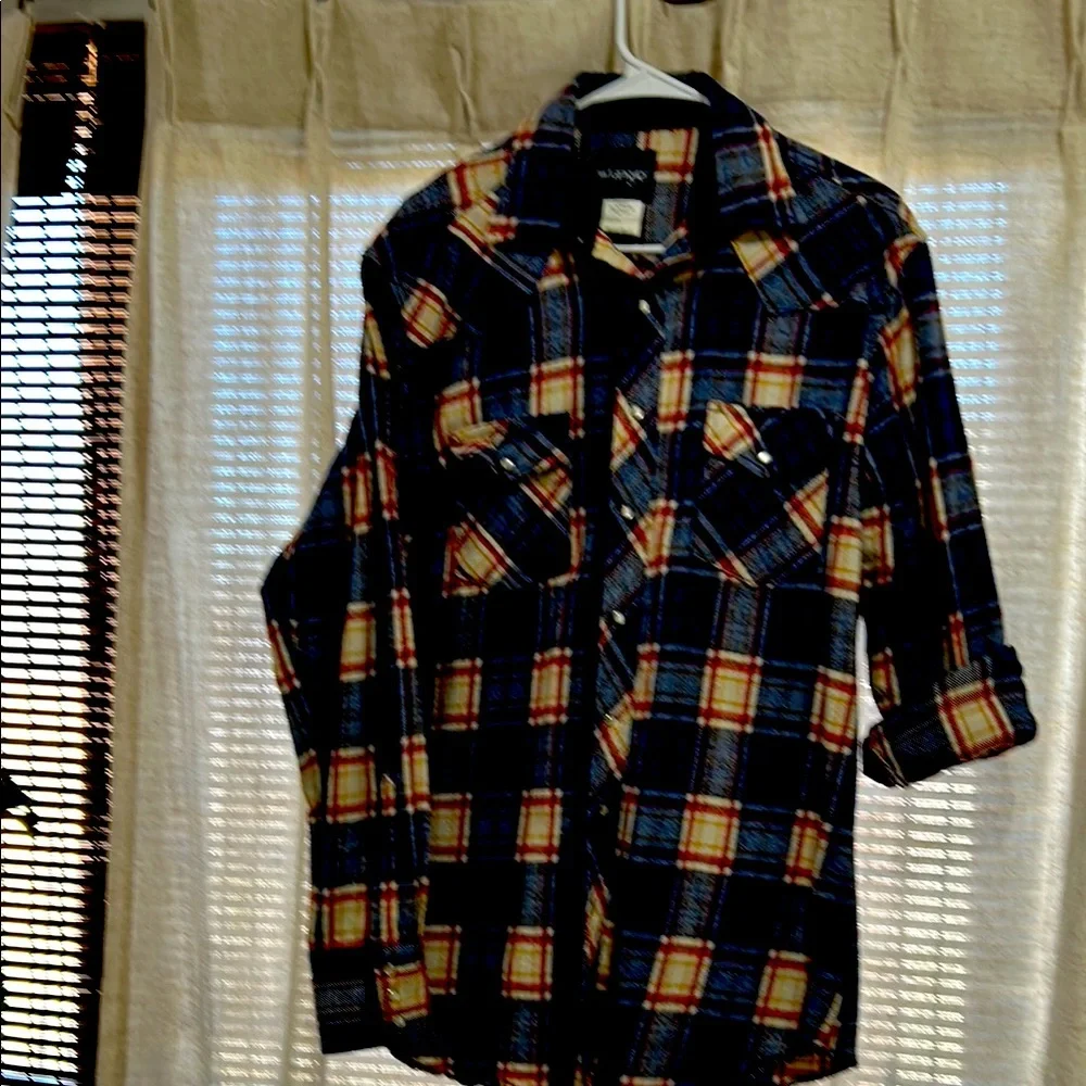 Wrangler Colorful Plaid shacket snap Button-Up Shirt - Picture 2 of 5